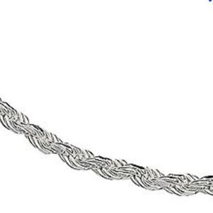 20' Sterling Silver Diamond-Cut Rope Chain Necklace